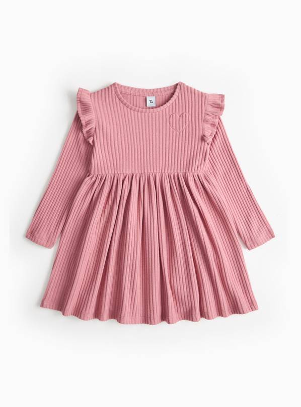 Pink Frill Detail Soft Knit Dress 1-2 years